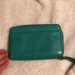 Teal fossil wallet!!